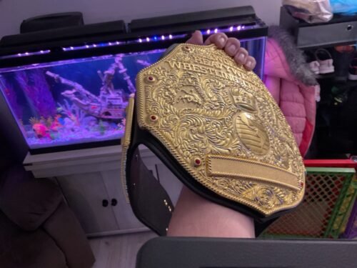 Click to view full screen WWE World Heavyweight Championship Classic Big Gold Championship Belt WWE Belt photo review